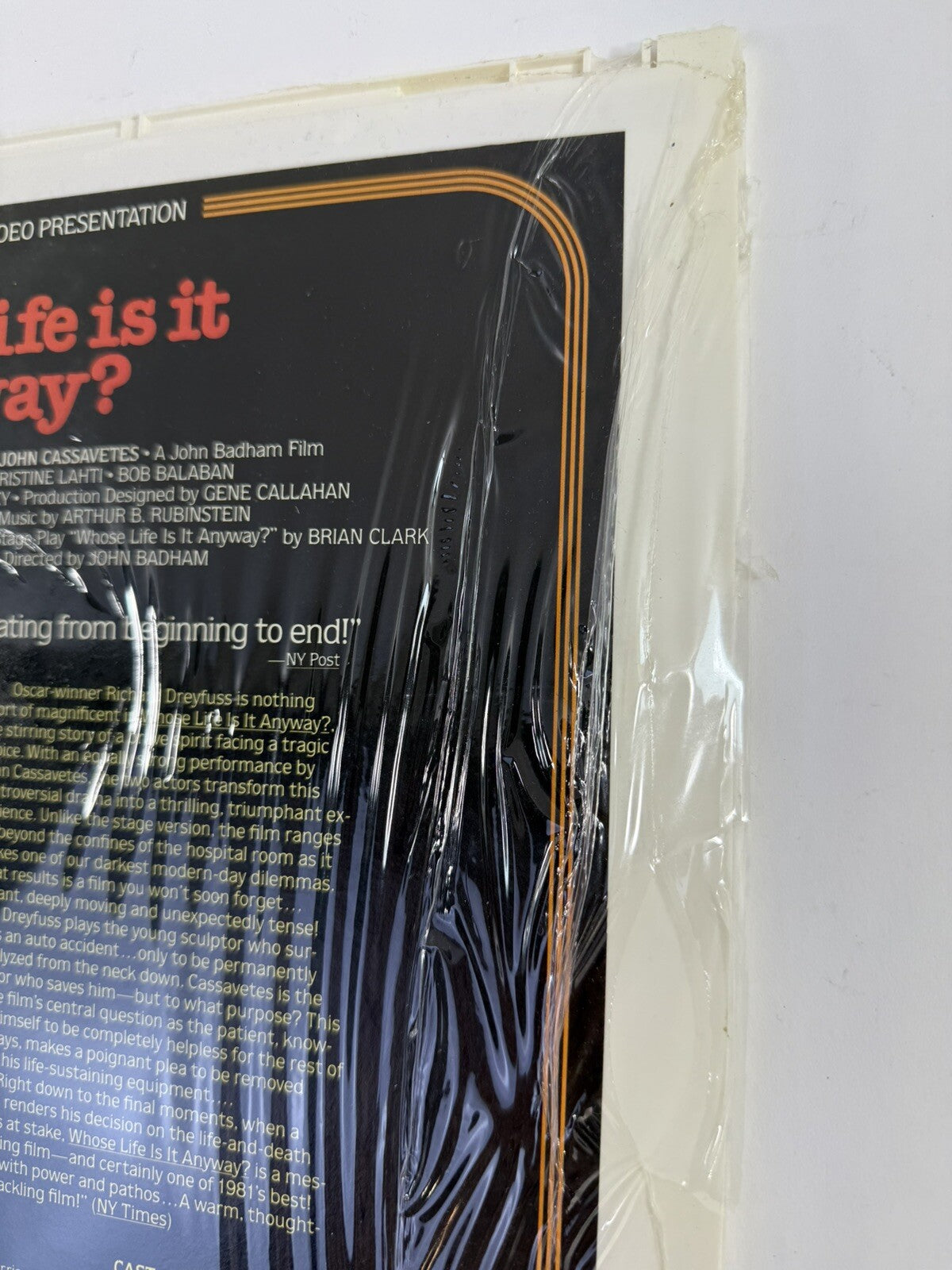 Whose Life Is It Anyway? (CED Videodisc, 1981) Factory Sealed