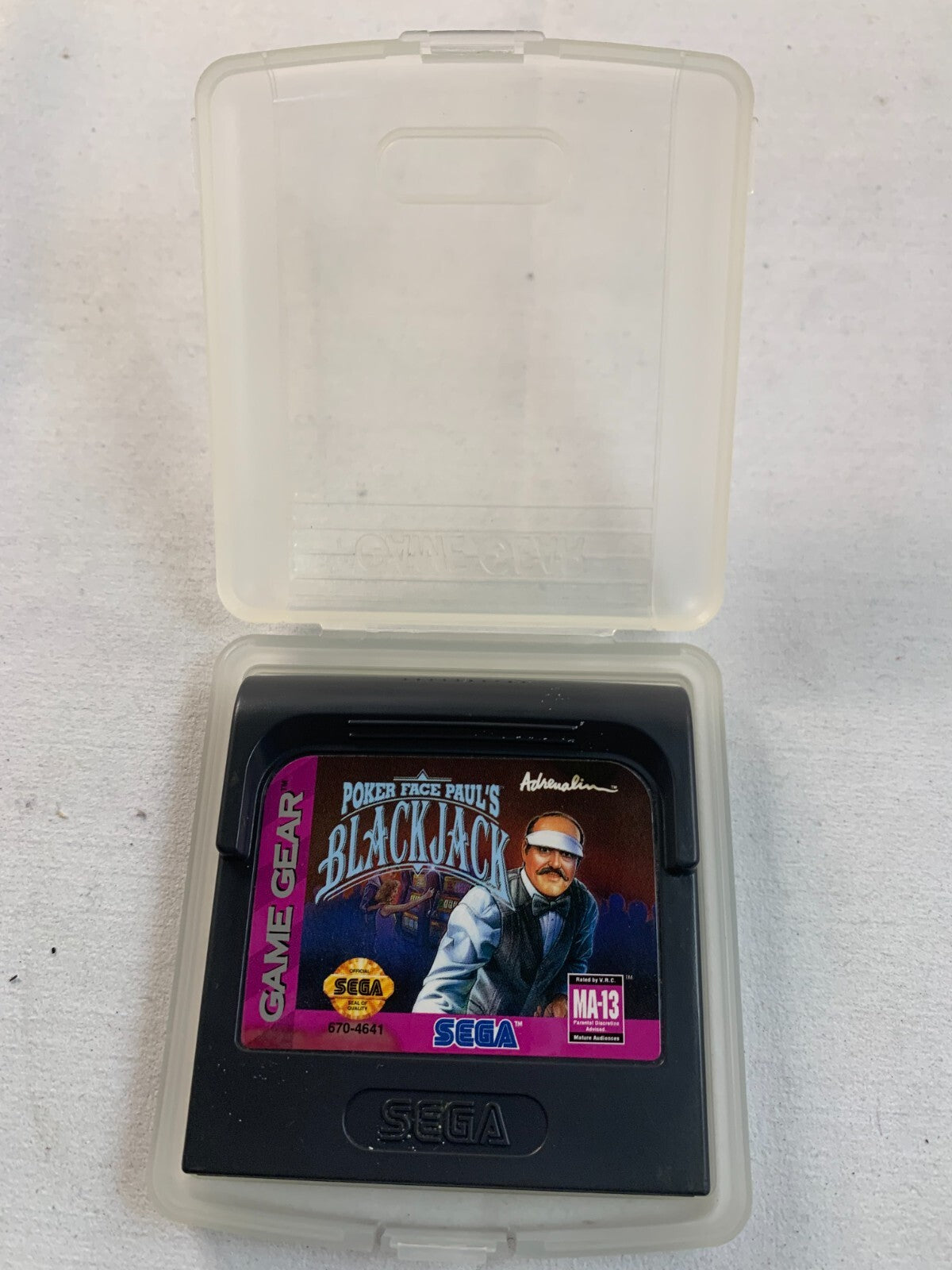 Poker Face Paul's Blackjack (Sega Game Gear, 1992) Game Cartridge