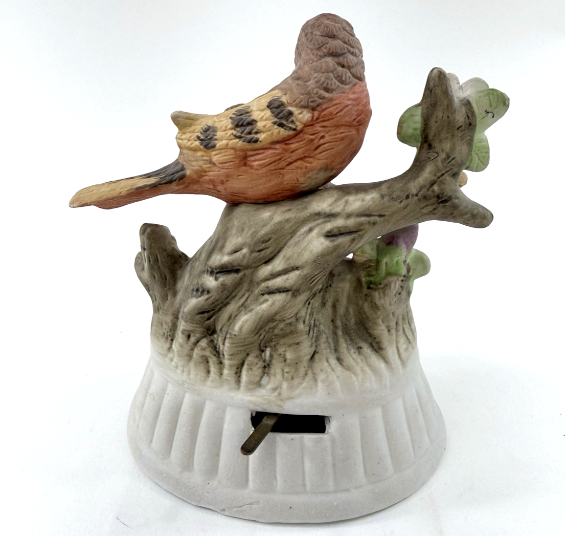 Vintage Ceramic Bisque Bird Music Box — “Let Me Call You Sweetheart” — Taiwan