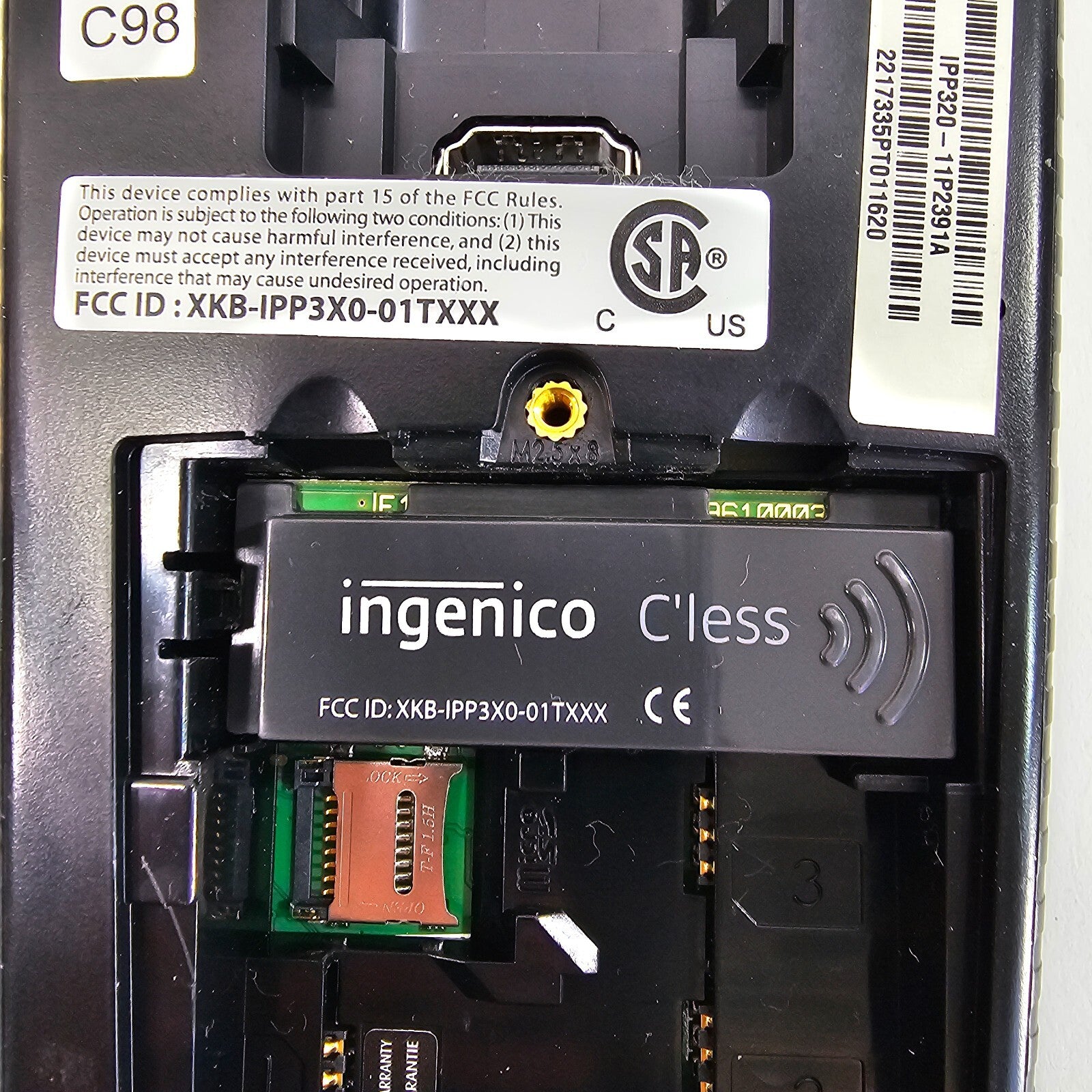 Ingenico iPP320 Payment Terminal with Power Supply and Connector Cable - Tested