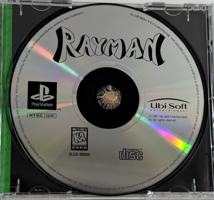 Rayman (Sony PlayStation 1, 1995) Game And Case - No Manual - Tested