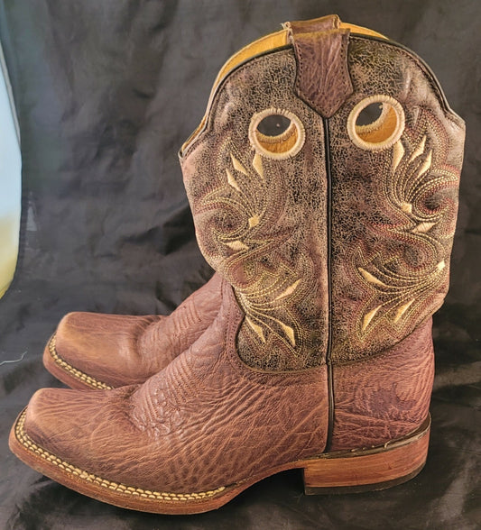 Big Bull Women's Cowboy Boots Size 7.5 Authentic Mexican Leather Good Shape
