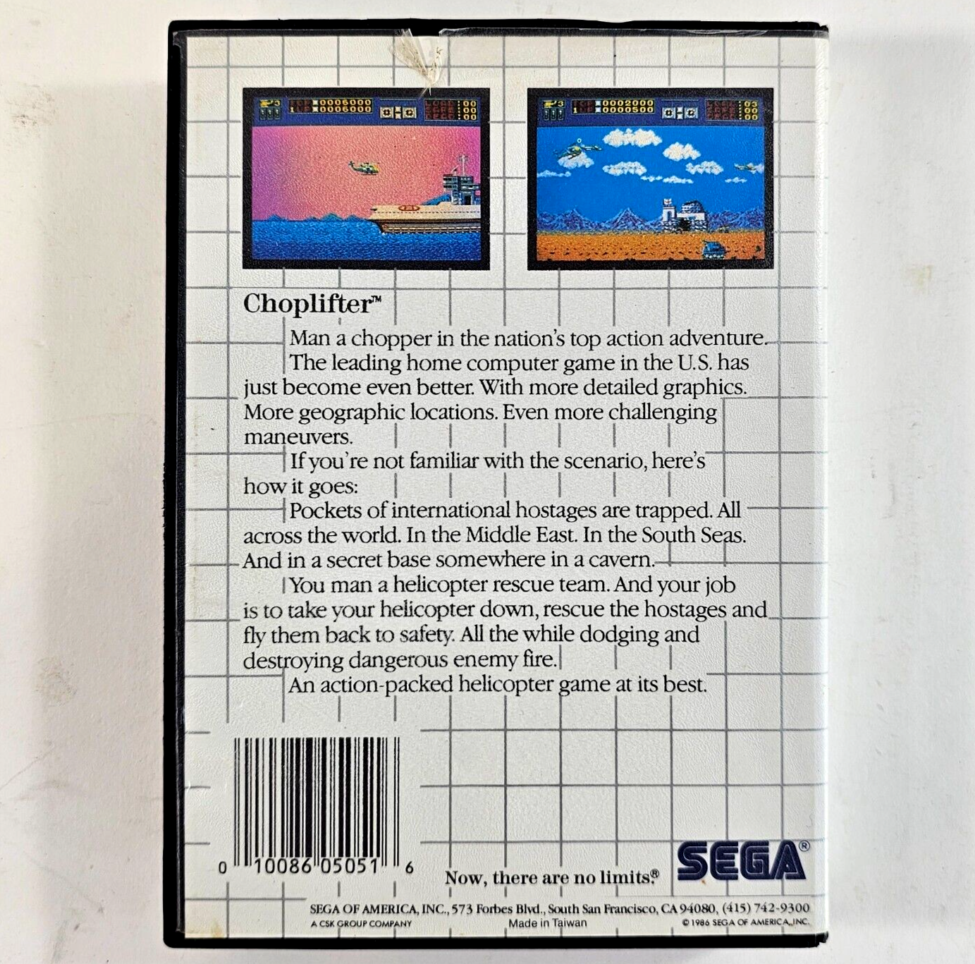 Choplifter (Sega Master System, 1986) Game and Case - Tested and Working