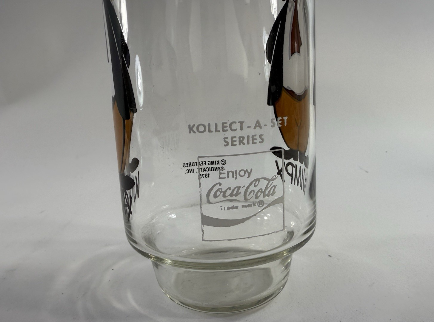 Coca-Cola Kollect-A-Set Series Popeye 1975 Wimpy 6” Drinking Glass