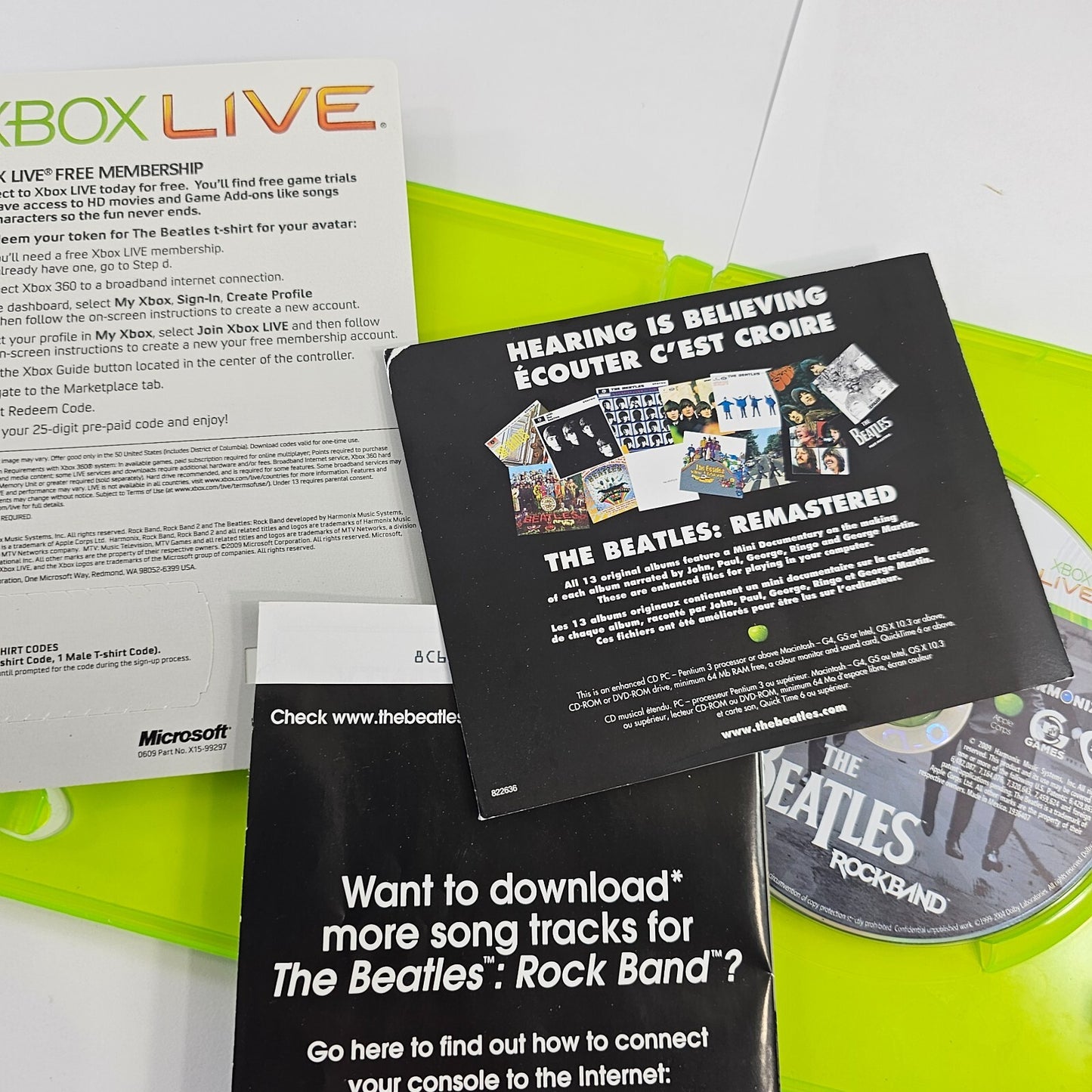 Beatles: Rock Band (Microsoft Xbox 360, 2009) Game Case Manual Insert - Tested
