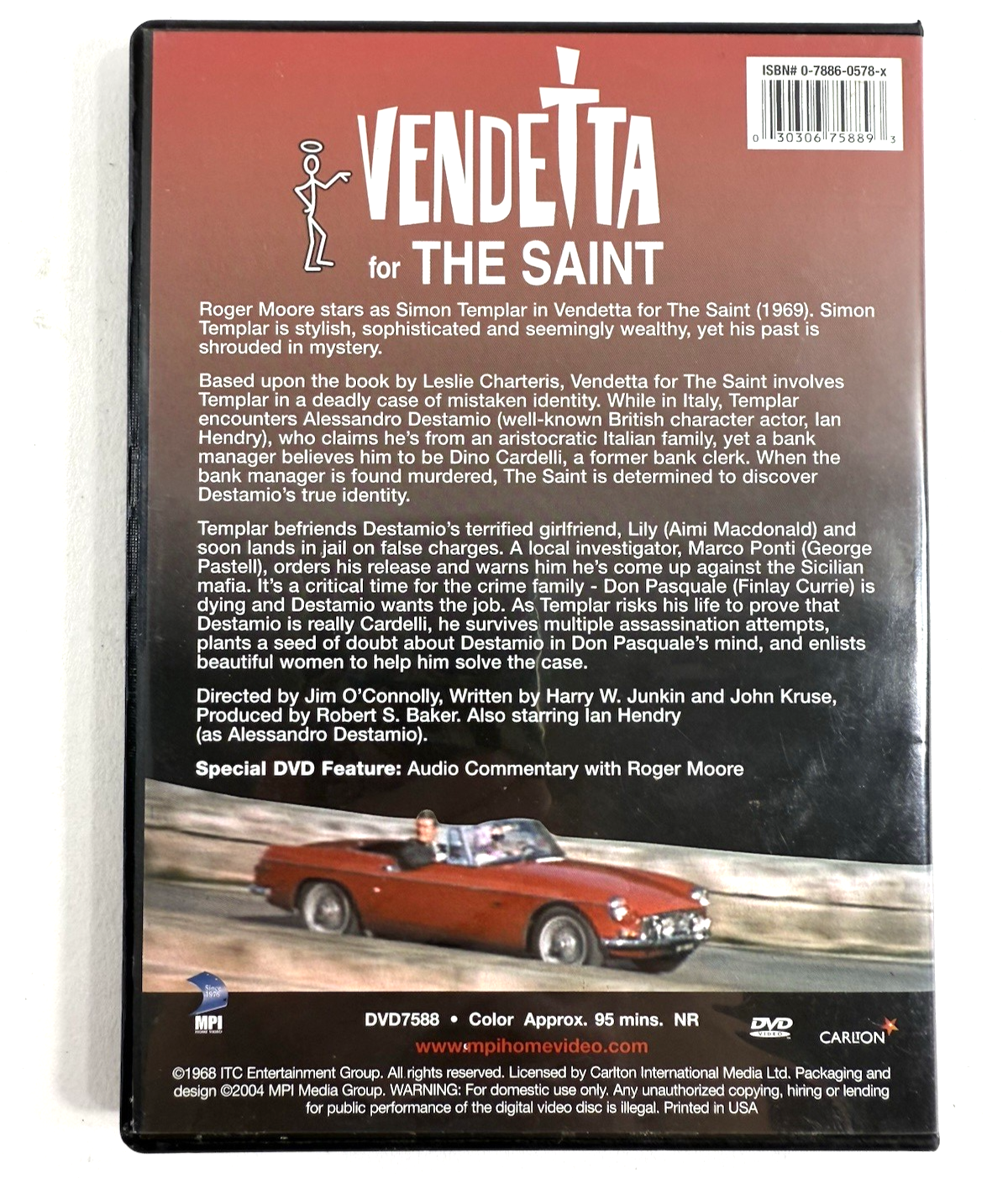 Vendetta for the Saint (DVD, 2004) Roger Moore Film - Tested and Working