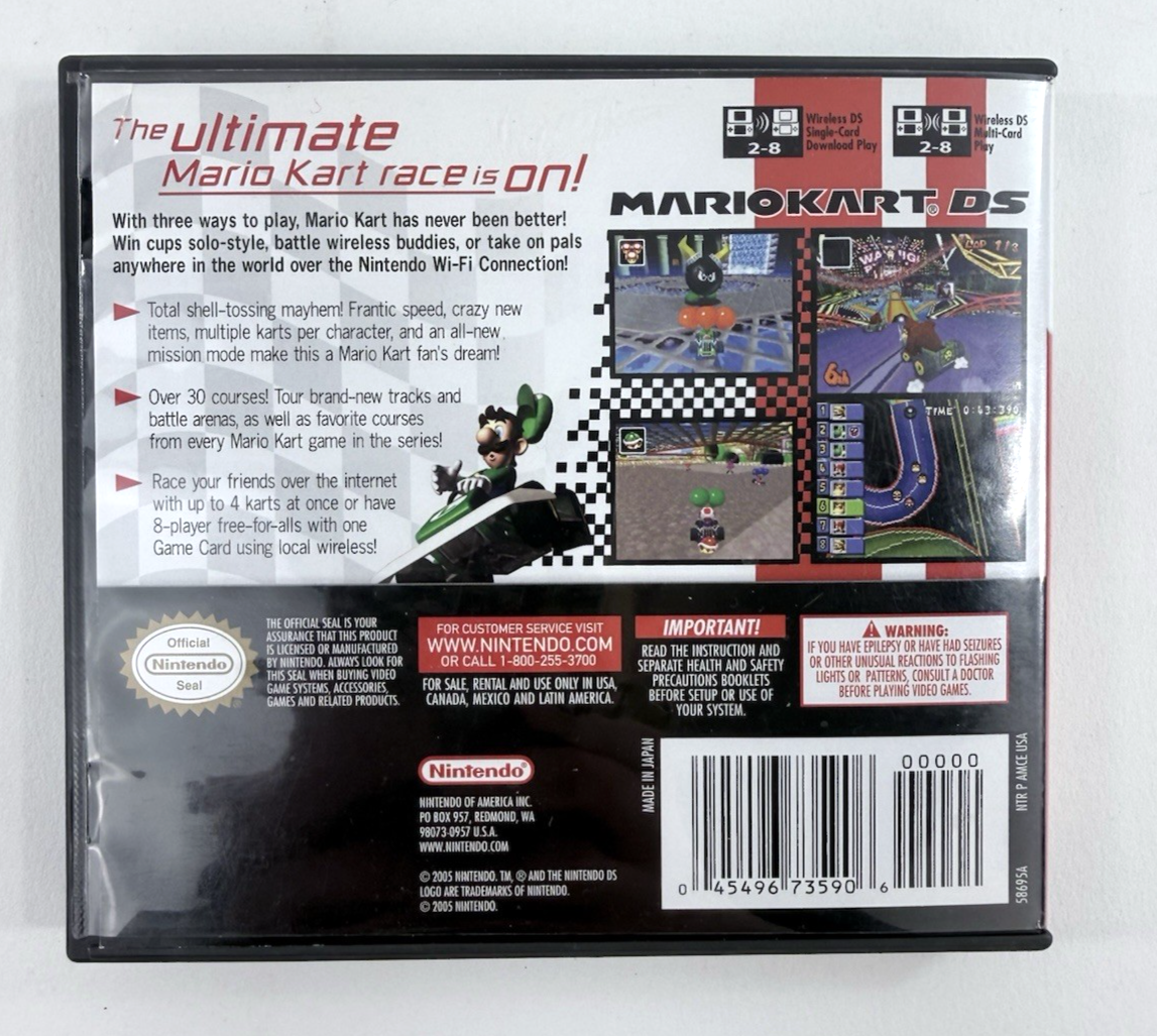 Mario Kart DS ( Nintendo DS, 2005) Game Case, Cover Art, Inserts - No Game