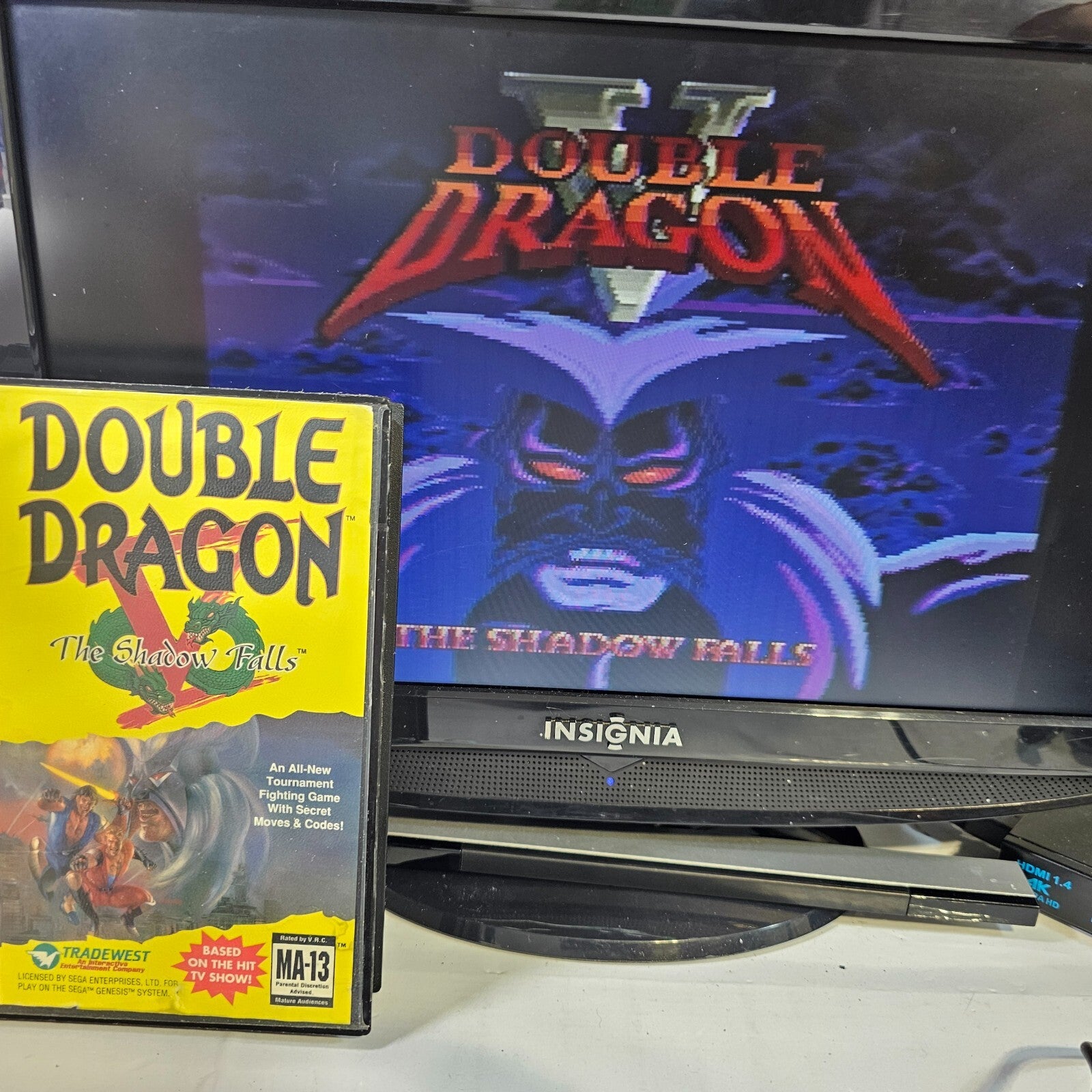 Double Dragon V: The Shadow Falls (Sega Genesis, 1994) Game and Case - Tested
