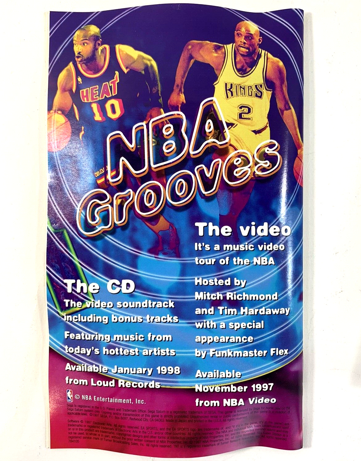 NBA Live 98 (Sega Saturn, 1997) Game Case Manual - Tested and Working