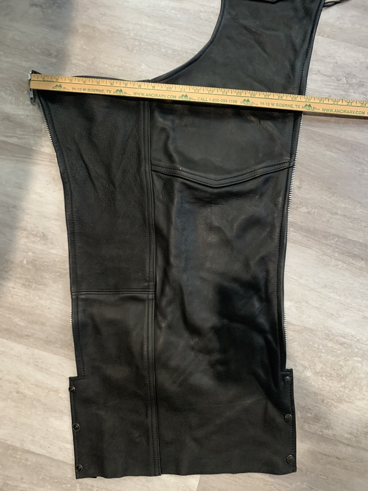 Genuine Leather Size Small Motorcycle Chaps - Made in USA - Unbranded