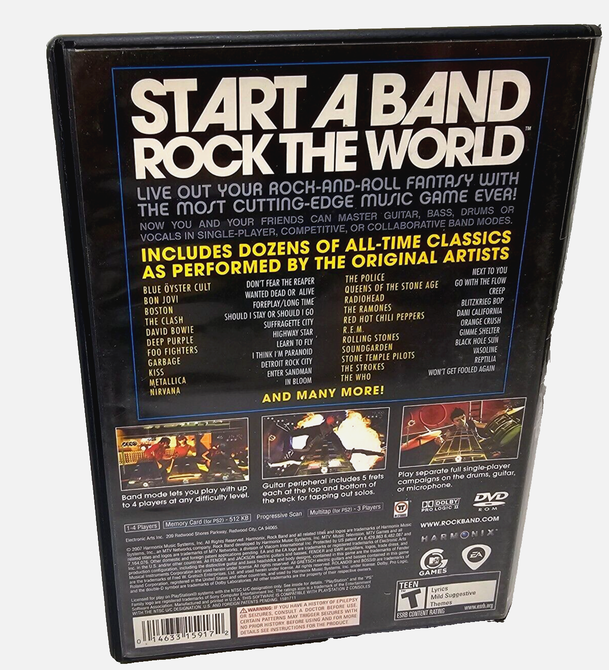Rock Band (Sony PlayStation 2, 2007) Case Game Manual - Complete and Tested