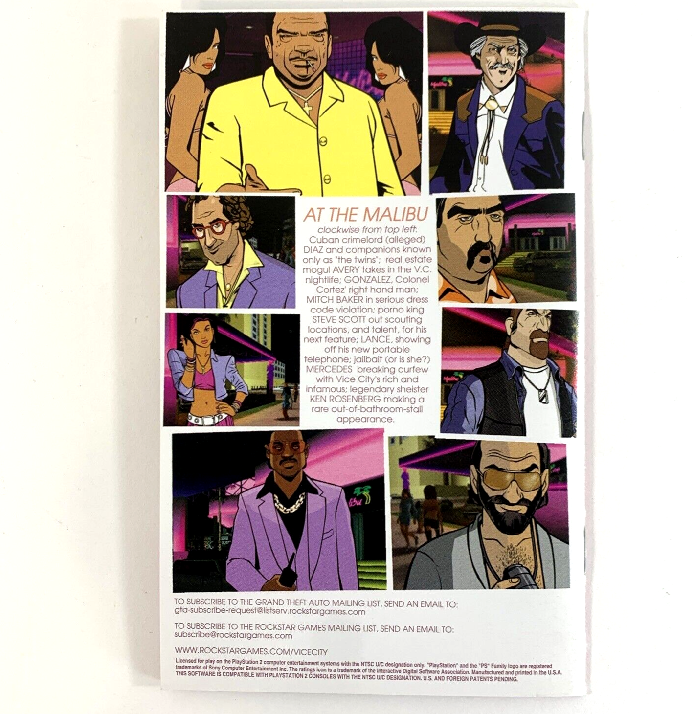 Grand Theft Auto: Vice City (Sony PlayStation 2, 2002) Game Case Manual - Tested