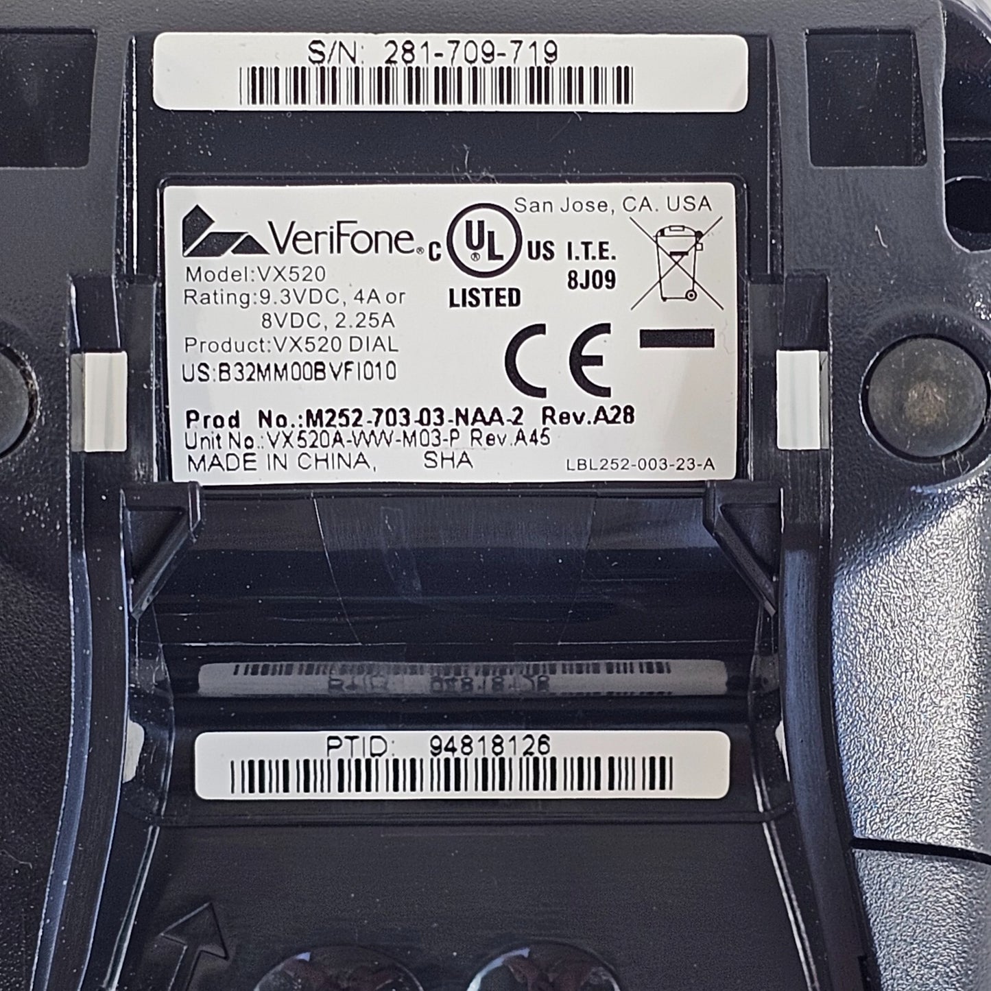 Verifone Dual Comm Credit Card Terminal Reader Model VX520 w/Power Supply - READ