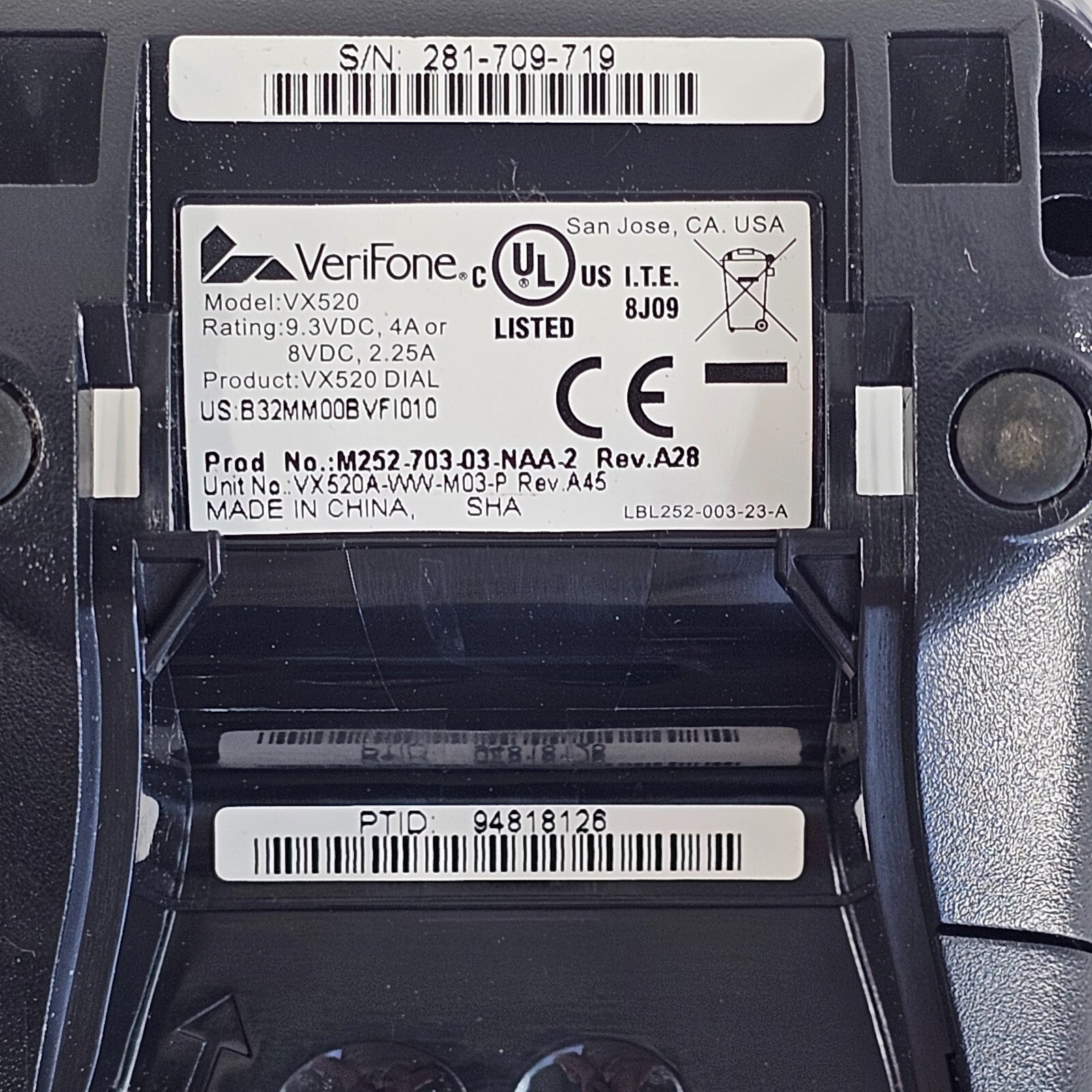 Verifone Dual Comm Credit Card Terminal Reader Model VX520 w/Power Supply - READ