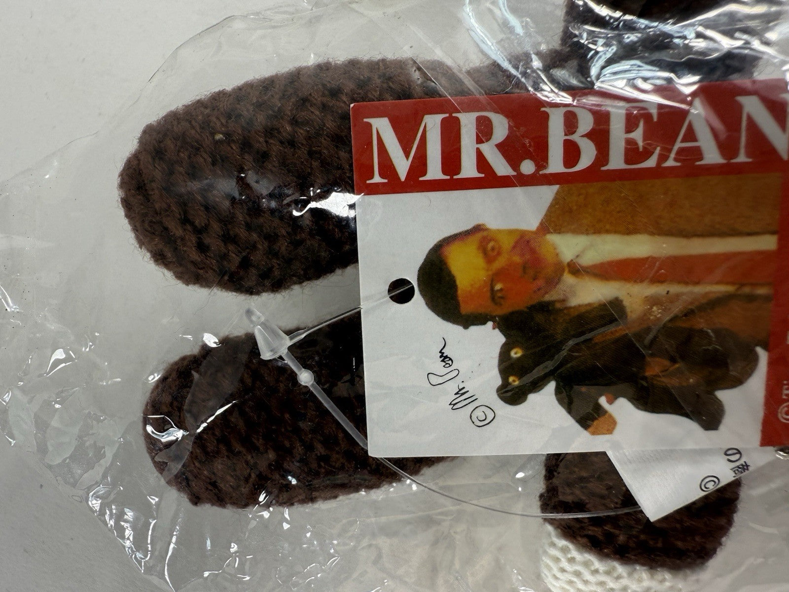 Tiger Television Limited 1998 Mr. Bean Teddy Bear Knit Plush Keyring - New