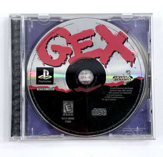 Gex (PlayStation 1, 1996) Game, Case, and Back Cover Art - No Manual - Tested