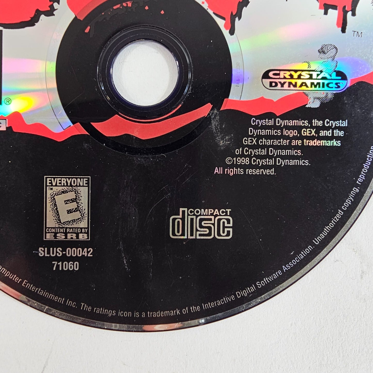 Gex (Sony PlayStation 1, 1996) Game, Case, and Back Cover Art - No Manual