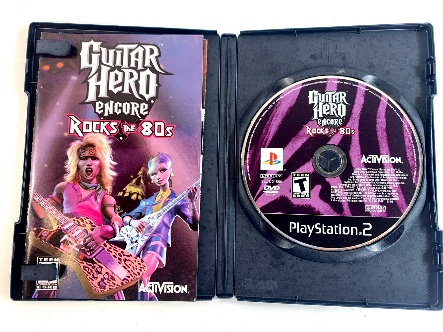Guitar Hero Encore Rocks the 80s (PlayStation 2, 2007) Case Game Manual Poster