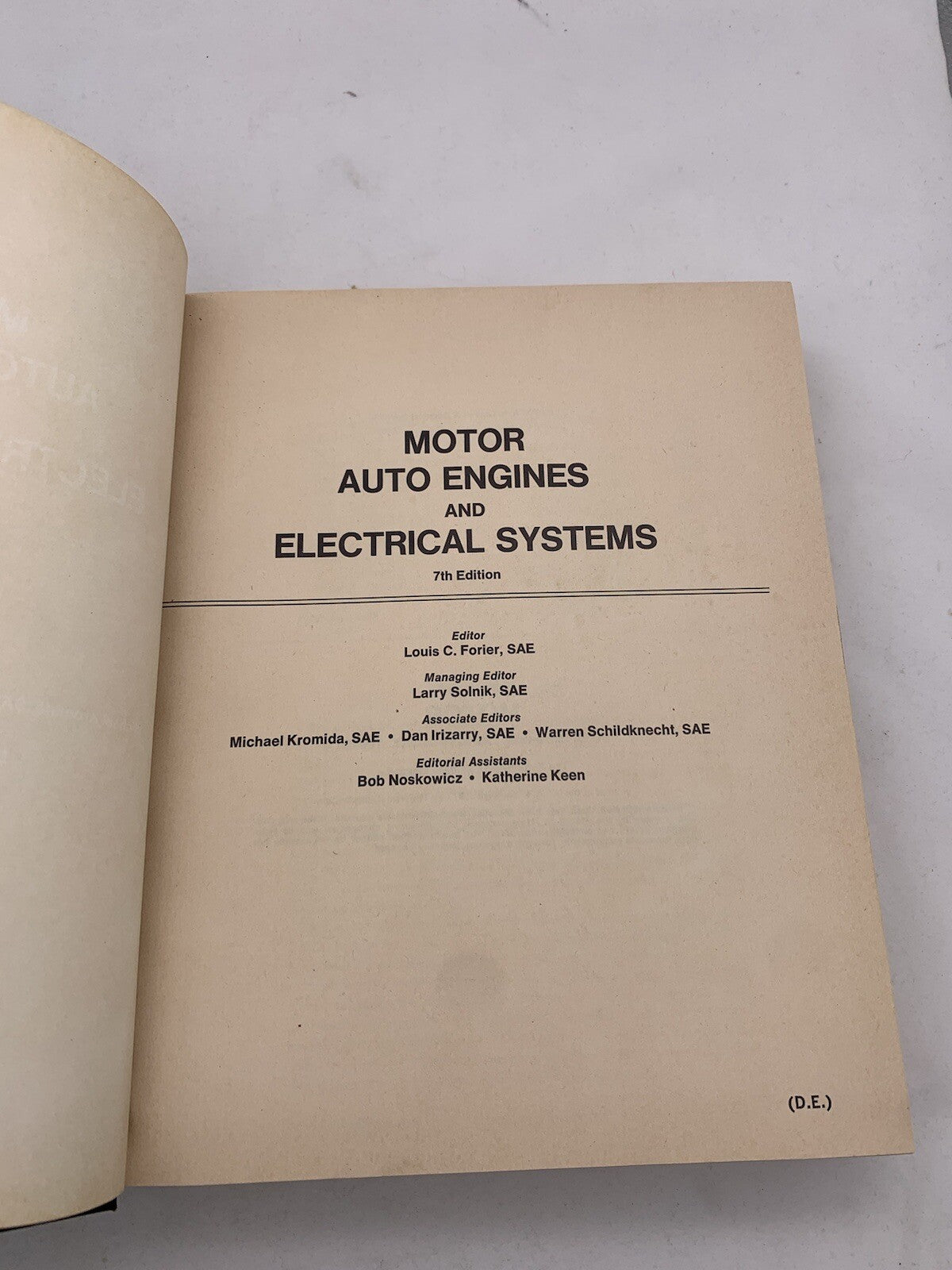 Motor Auto Engines and Electrical Systems 7th Edition 1977  Hardcover Edition
