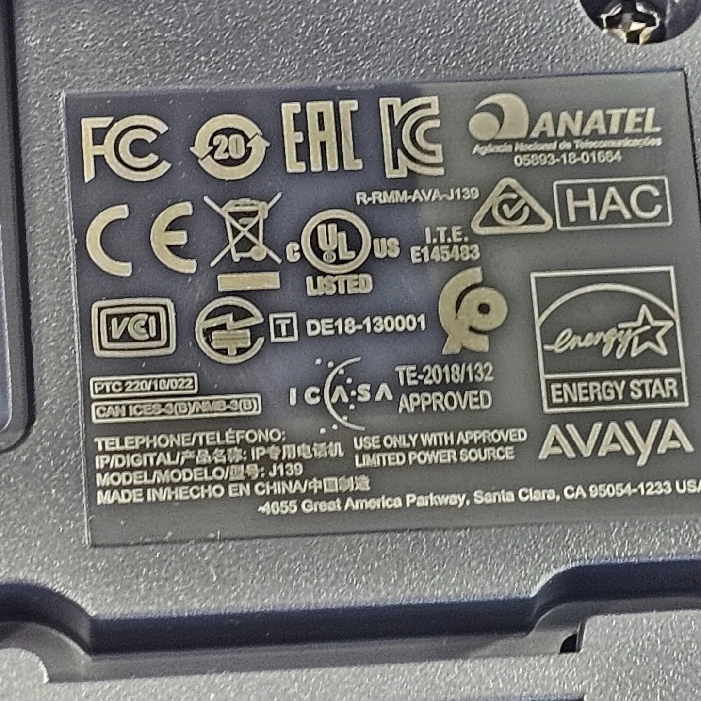 Avaya J139 VoIP 4-Line Business Phone 700513917 - Tested and Factory Reset