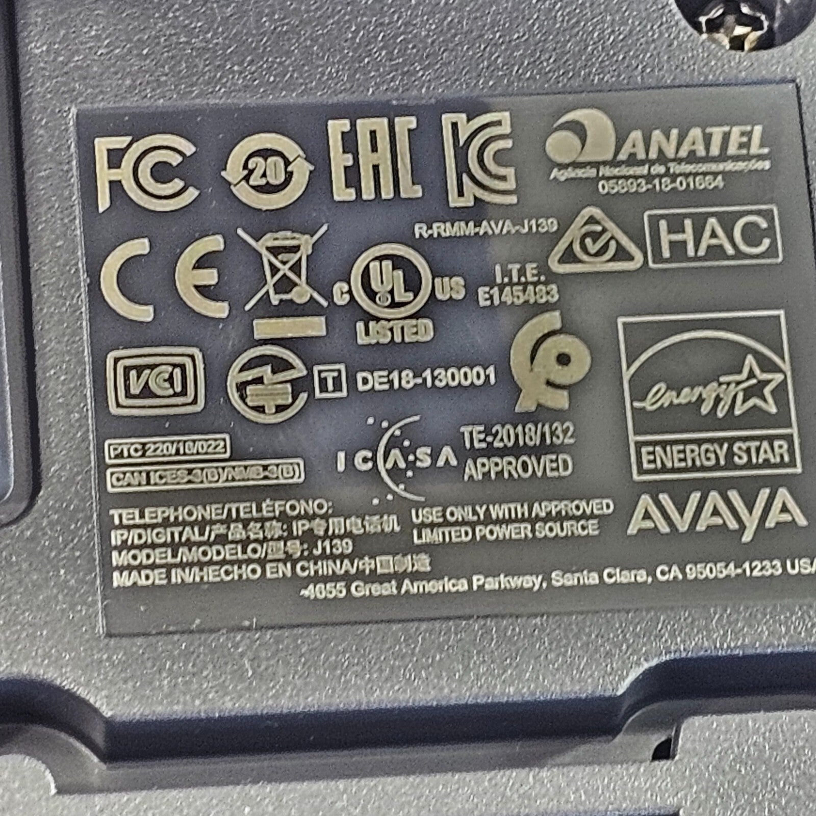 Avaya J139 VoIP 4-Line Business Phone 700513917 - Tested and Factory Reset