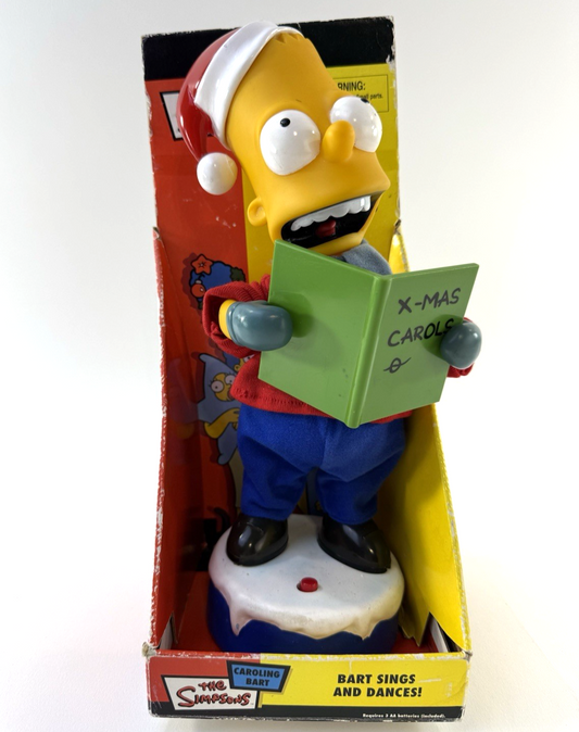 Gemmy 2002 Simpsons 12" Caroling Bart Animated Figure In Box - Read
