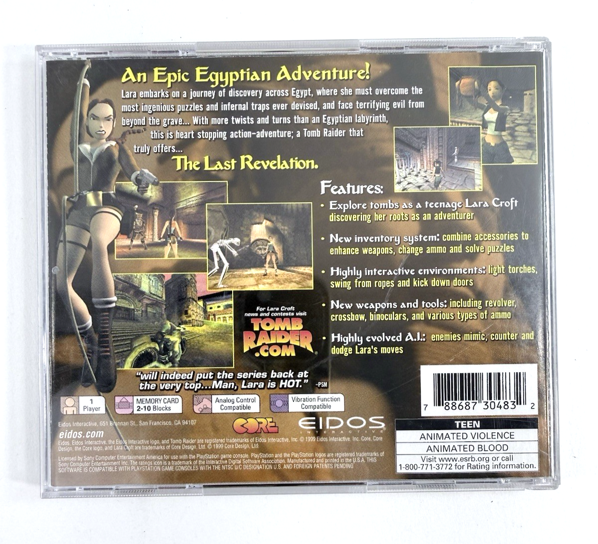 Tomb Raider: The Last Revelation (PlayStation 1, 1999) Game Case Manual Reg.
