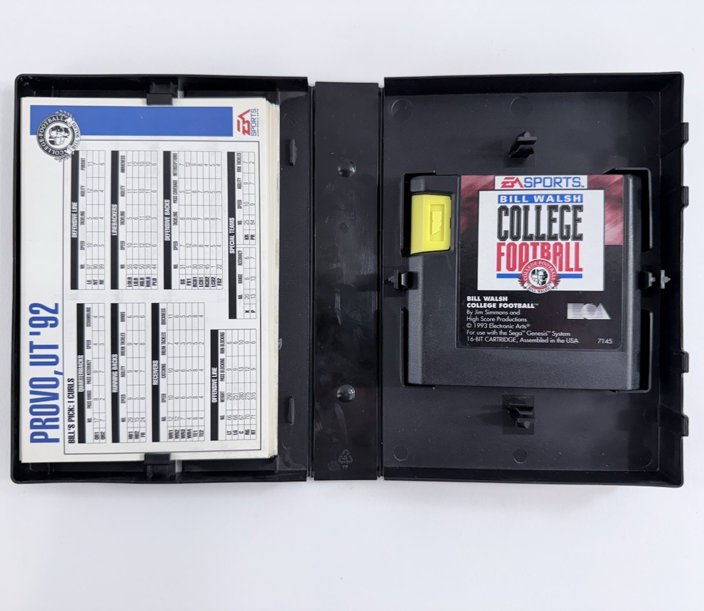 Bill Walsh College Football (Sega Genesis, 1993) Game Case Manual Inserts Reg.