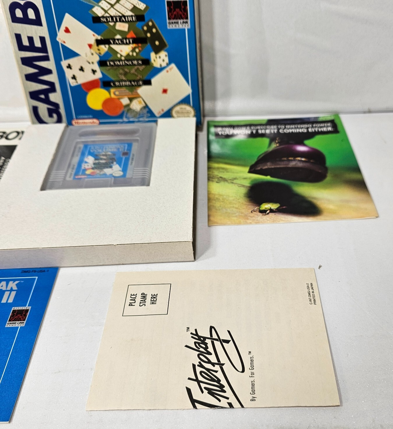 4 in 1 Funpak Volume II (GameBoy, 1993) Game Box Manual Inserts Registration