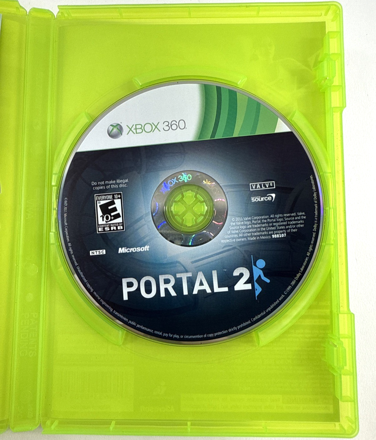 Portal 2 (Microsoft Xbox 360, 2011) Game Case Manual - Tested and Working