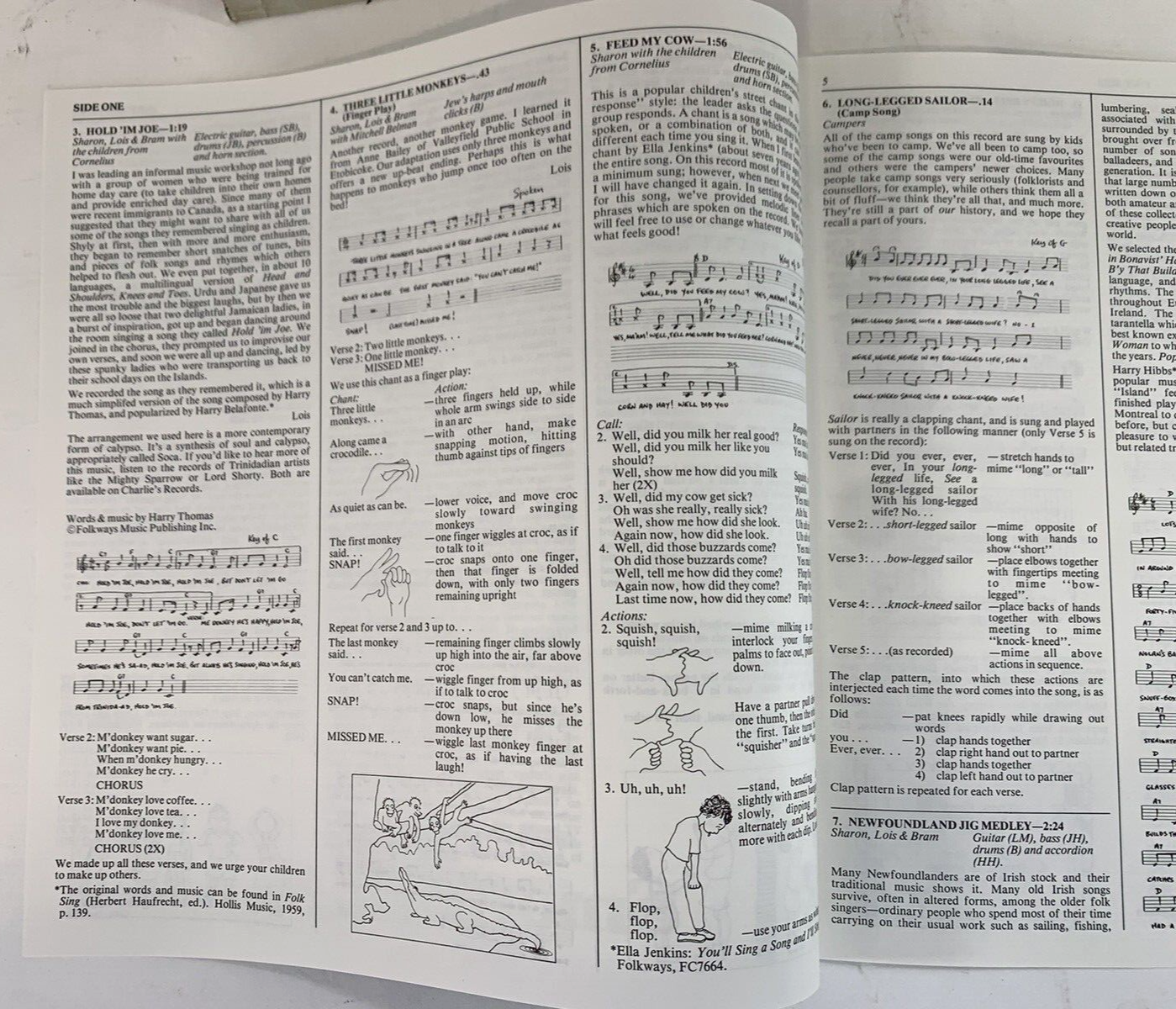 Sharon Lois & Bram: Smorgasbord (Vinyl LP, 1984 Reprint) w/Song Book - Tested
