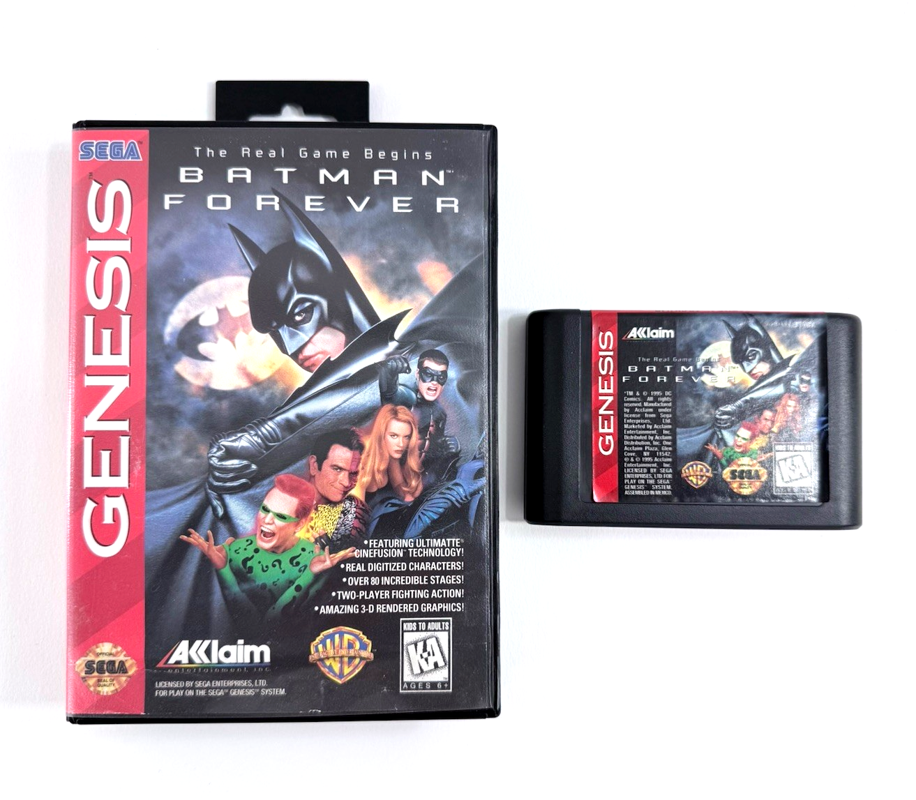 Batman Forever (Sega Genesis, 1995) Game and Case - Tested and Working