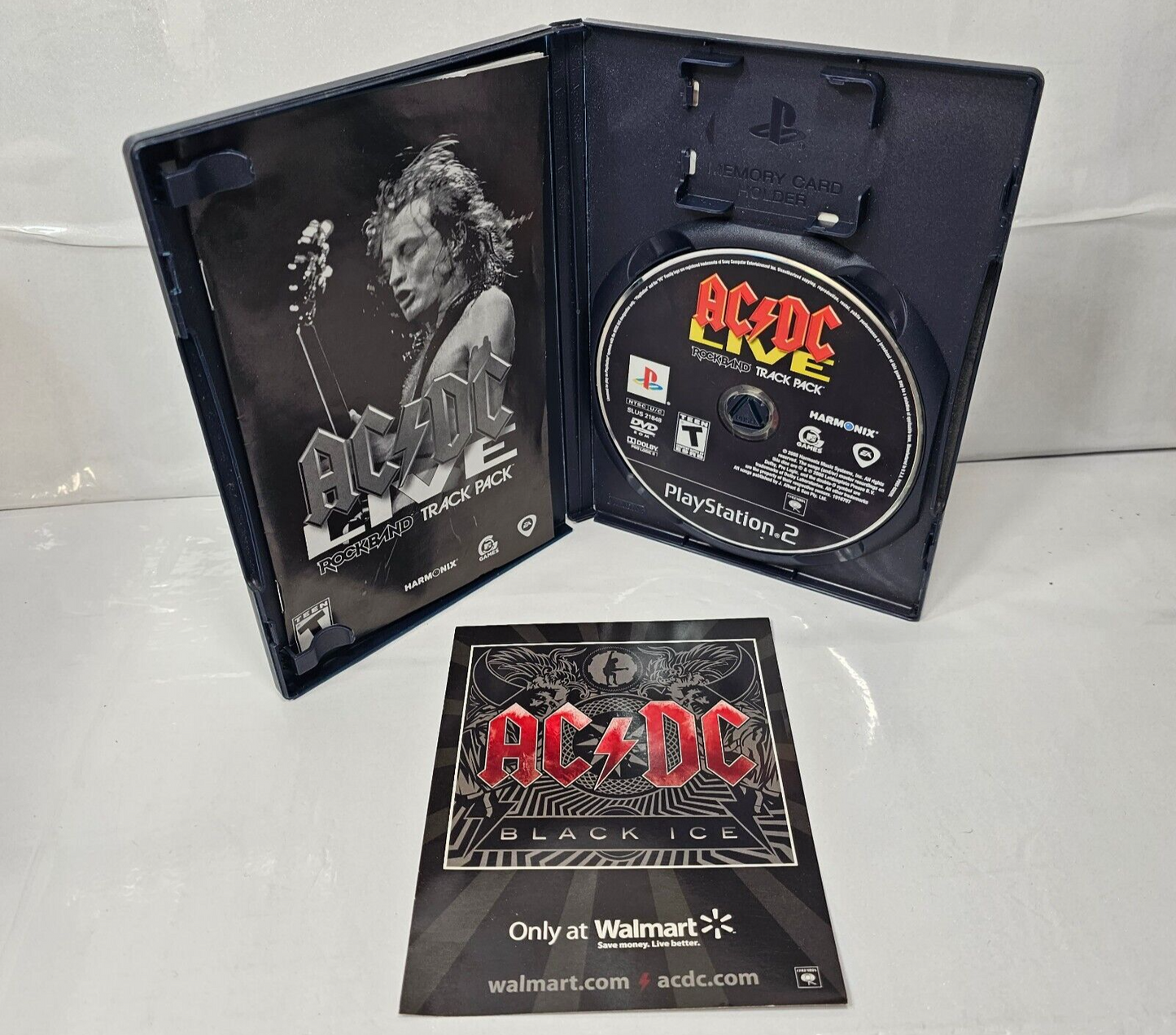 AC/DC Live Rock Band Track Pack (Playstation 2, 2008) Game Case Manual Insert