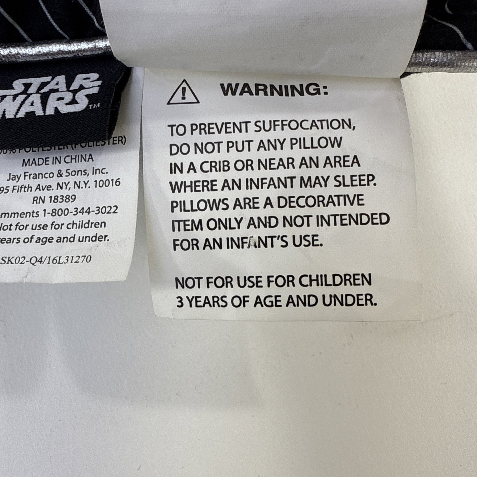 Star Wars 2016 Officially Licensed 15"x15" Stormtrooper Black Throw Pillow