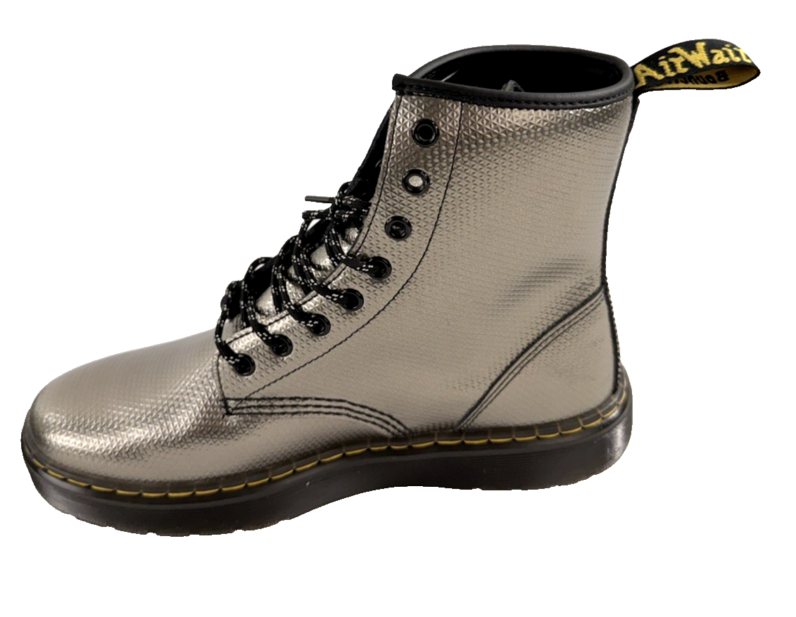 Doc Martens Zavala Metallic Textured Leather 8-Eye Unisex Boots Men's US Size 8