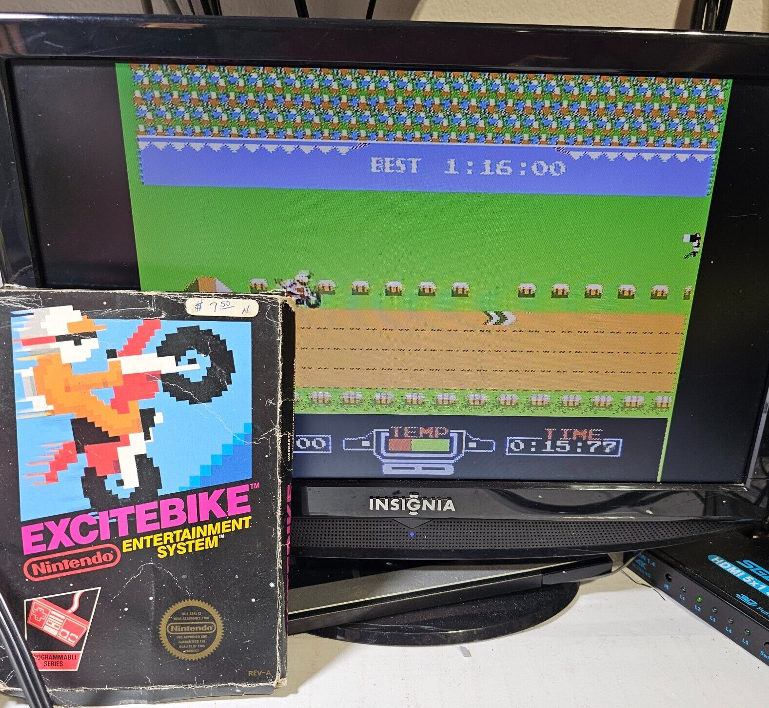 Excitebike (Nintendo Entertainment System, 1985) Game Box Poster Foam - Tested