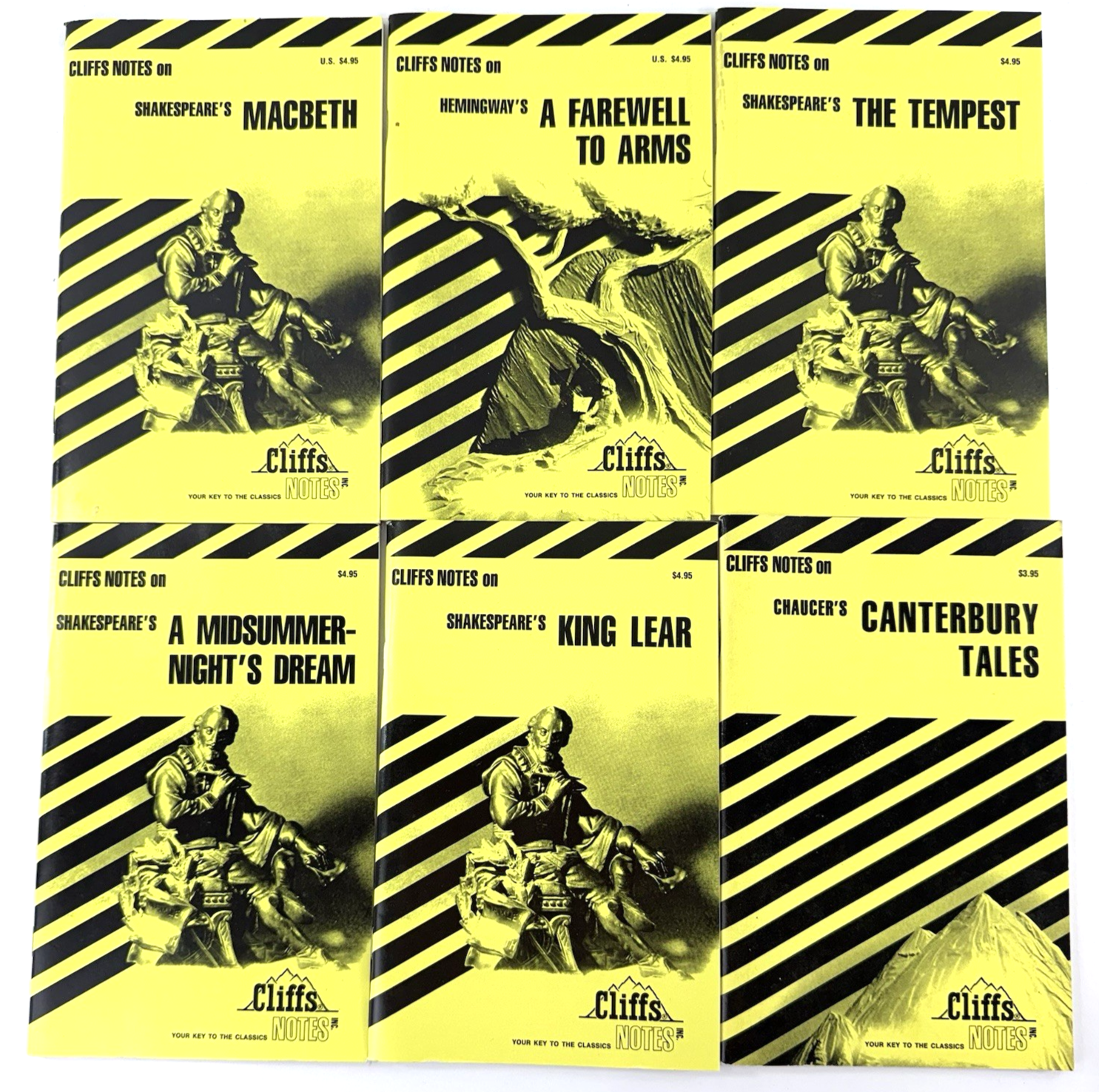 Cliff Notes 25 Book Study Bundle - Shakespeare, Hemingway, Chaucer, More