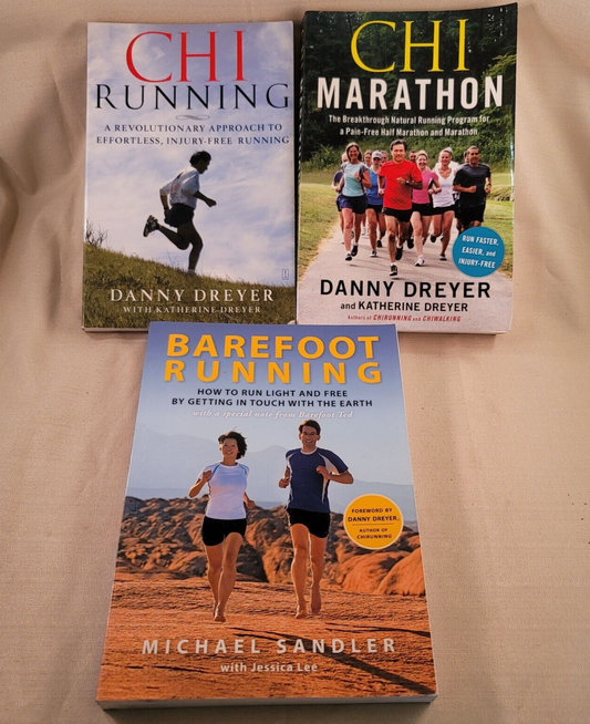 Barefoot Running by Jessica Lee; Michael Sandler Chi Running Marathon Book Lot
