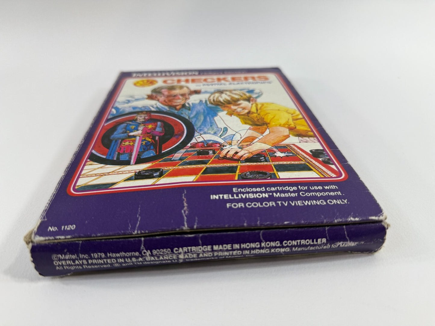 Checkers (Mattel Intellivision, 1979) Game, Box, Manual, and Overlays - Tested