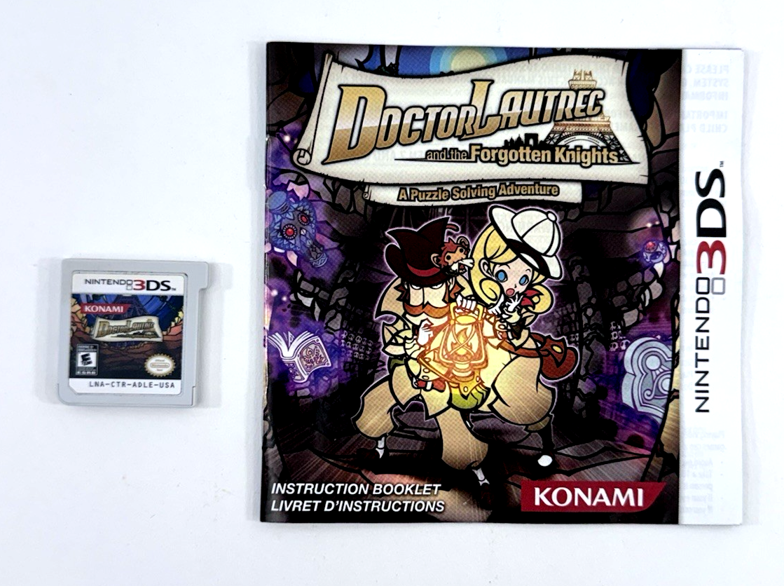 Doctor Lautrec and the Forgotten Knights (Nintendo 3DS, 2011) Game and Manual