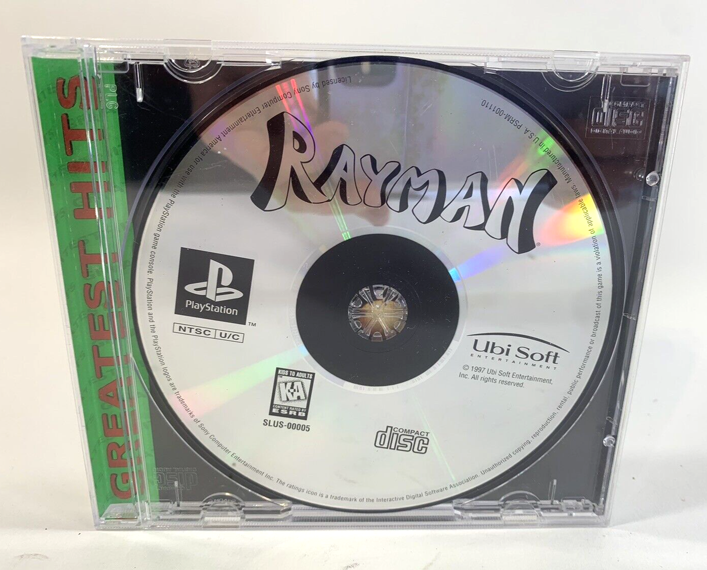 Rayman - Greatest Hits (Sony PlayStation 1, 1997) Game And Case - Tested