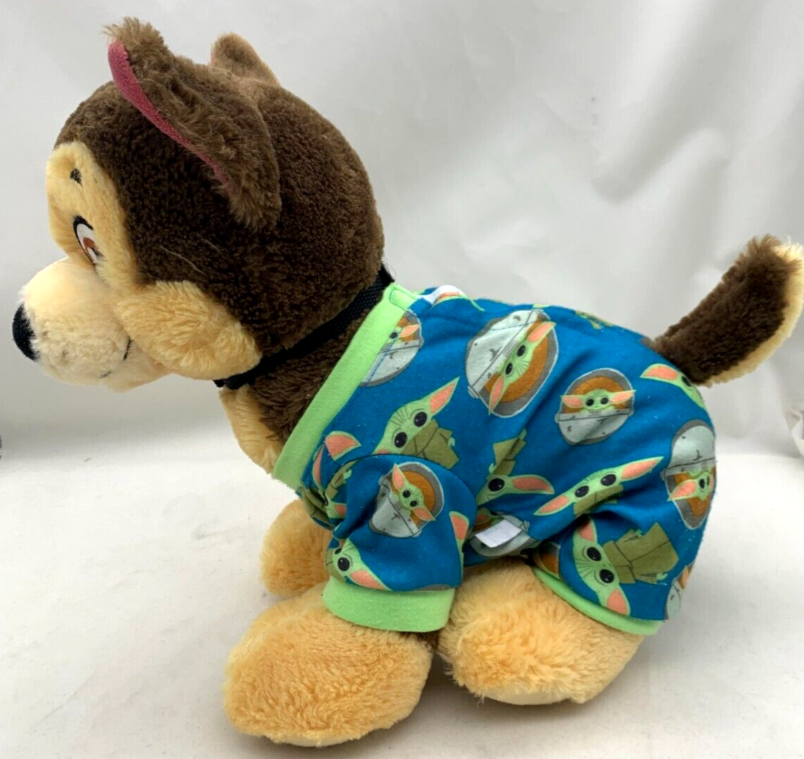 Nickelodeon 2020 Paw Patrol Chase 14" Dog Plush w/Collar & Mandalorian Pajamas