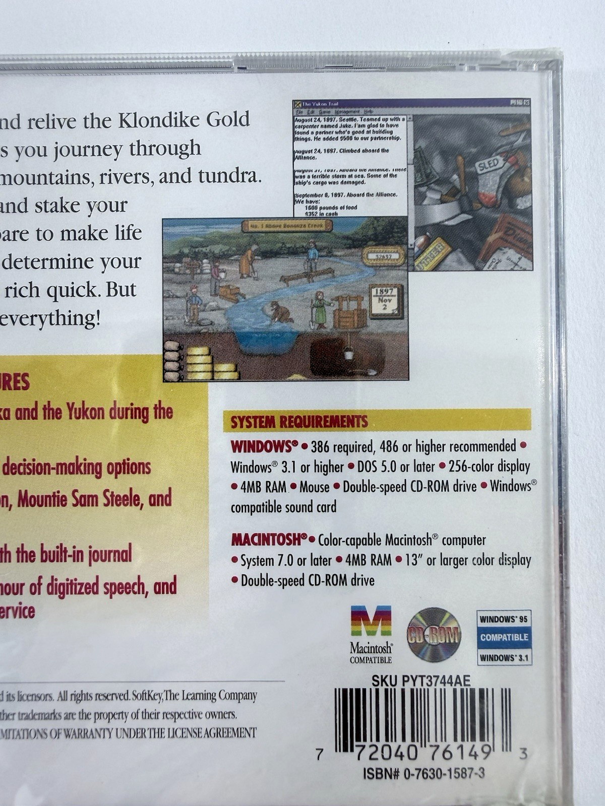 The Yukon Trail (PC, 1997) Windows 3.1/95 Macintosh - New, Factory Sealed