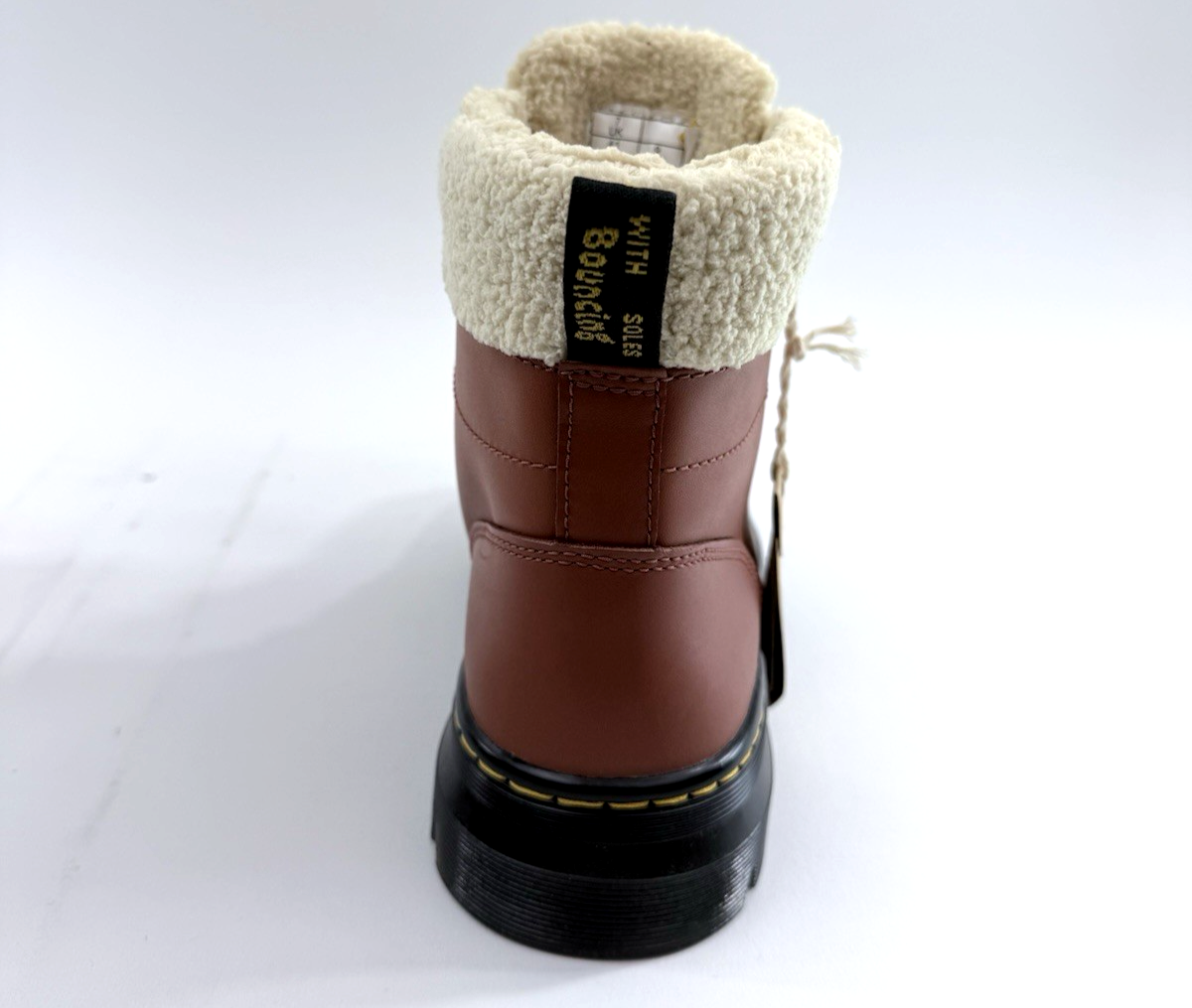 Doc Martens Combs W Leather Faux Fur-Lined Womens 9 Tan Air Wair WarmWair Boots