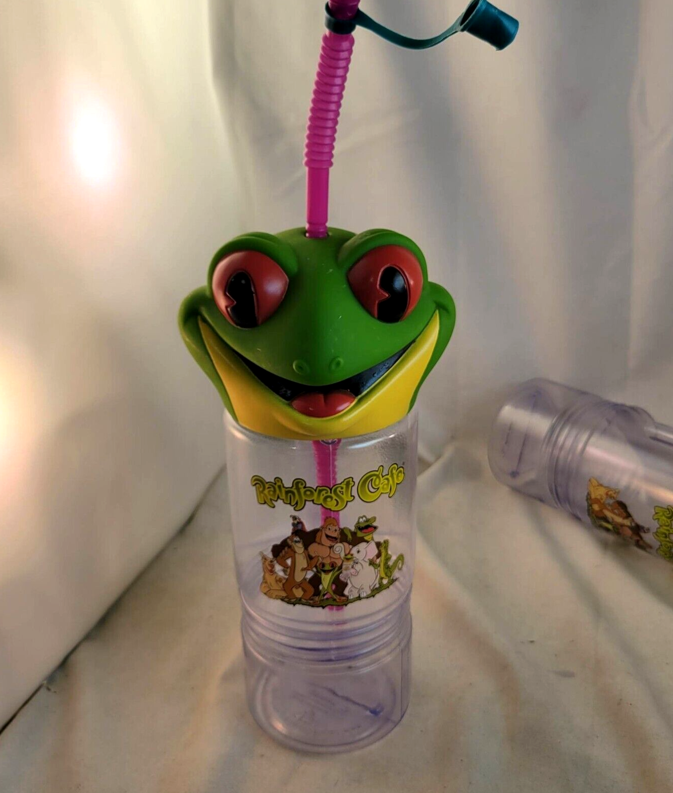 3D Frog Gorilla Alligator Rainforest Café Souvenir Travel Water Bottle W/Handle