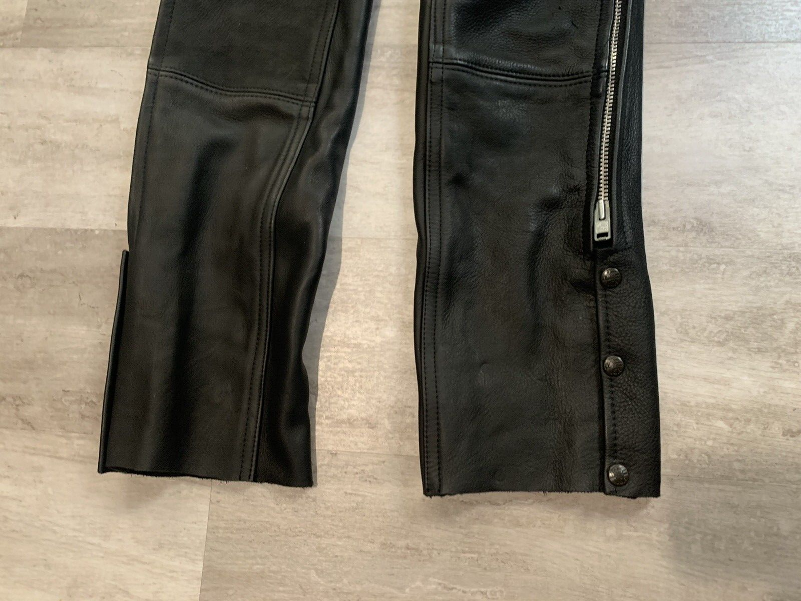 Genuine Leather Size Small Motorcycle Chaps - Made in USA - Unbranded