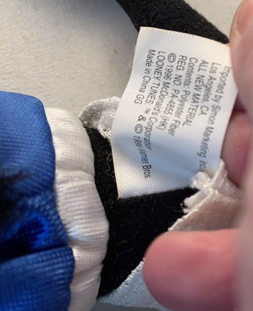 Warner Bros. 1996 McDonald's Space Jam 8.5" Daffy Duck Plush