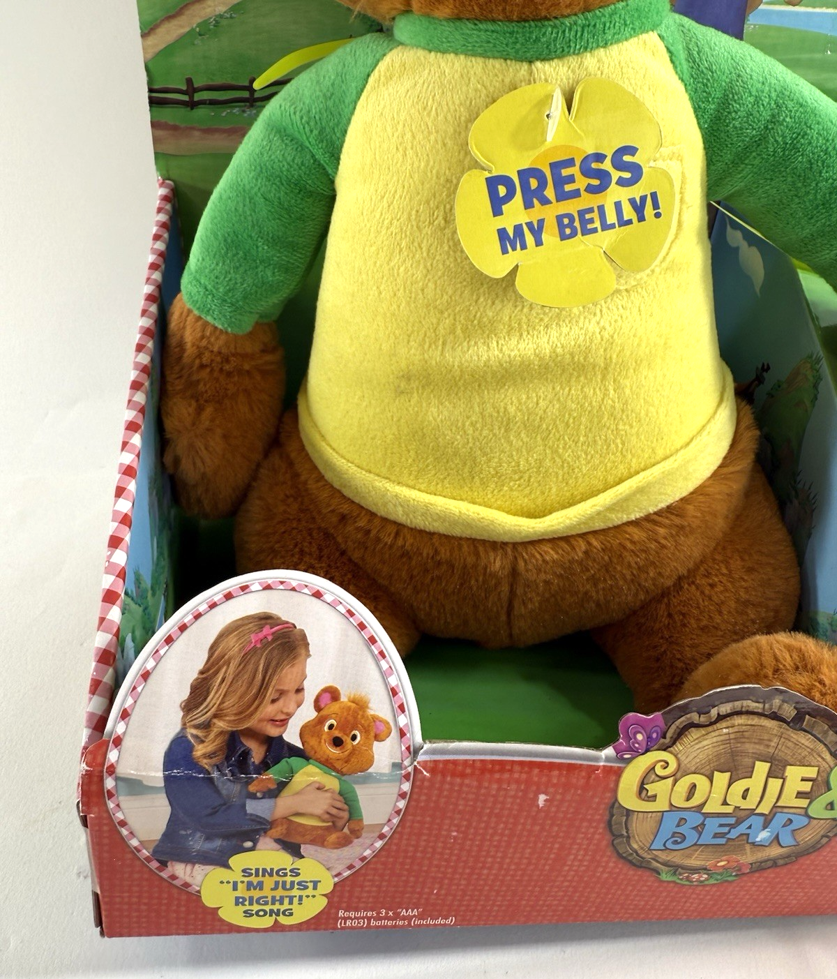 Just Play 2016 Goldie And Bear Bear’s Fairytale Sing Along Plush - New - Tested