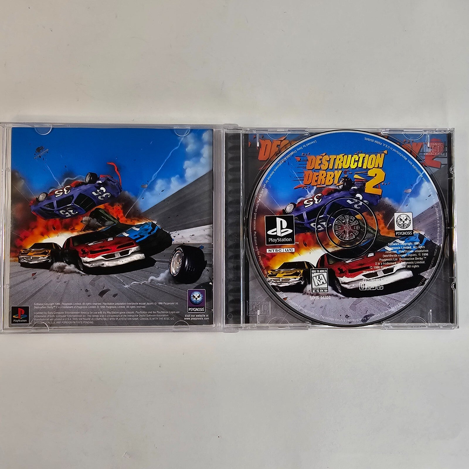 Destruction Derby 2 (Sony PlayStation, 1996) Game Case Manual Complete