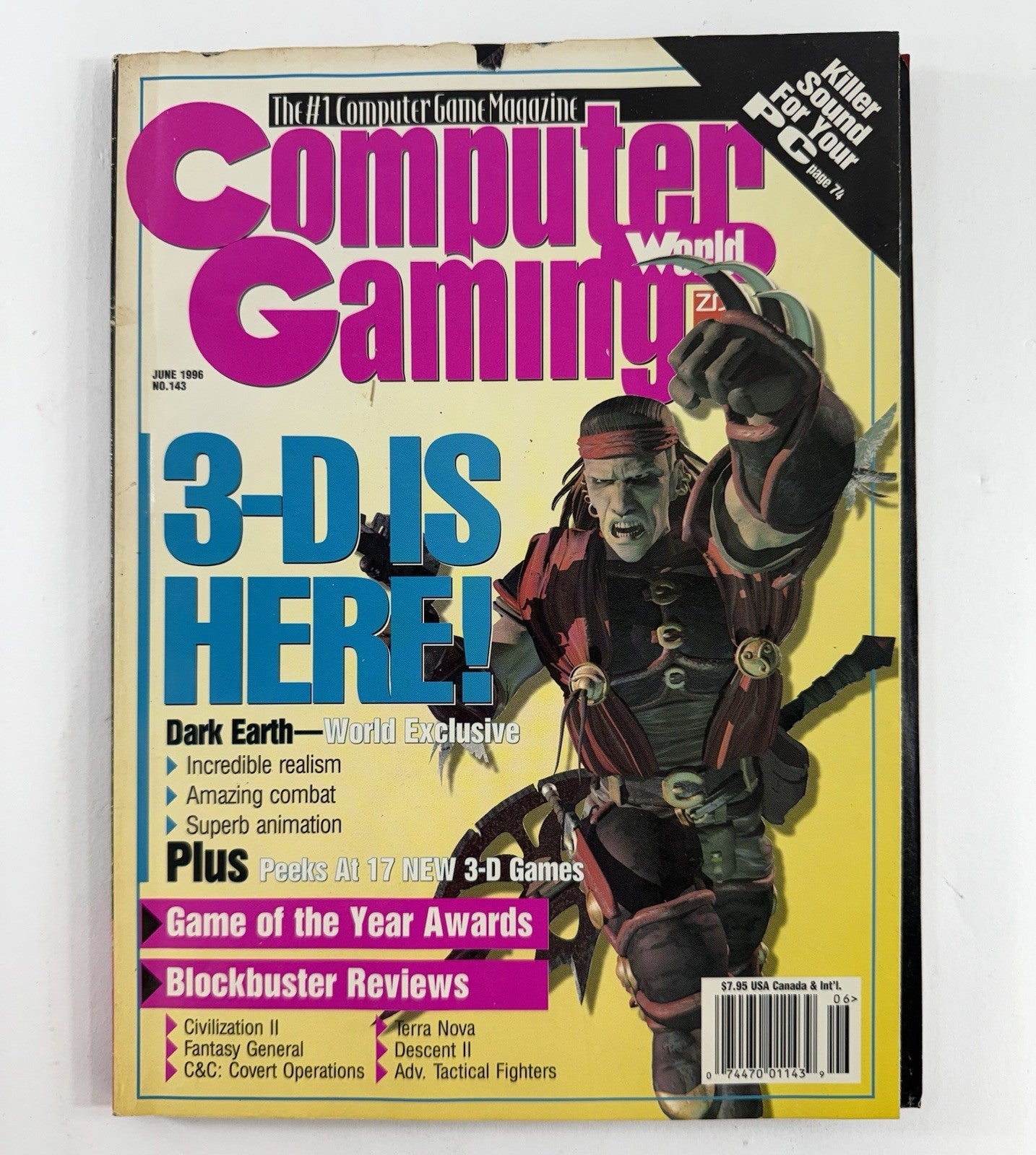 Computer Gaming World Magazine June 1996 #143  3-D Is Here! Dark Earth Cover